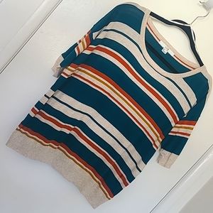 Oversized, horizontal stripe XXI sweater-top